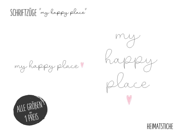 Schriftzug "happy place"